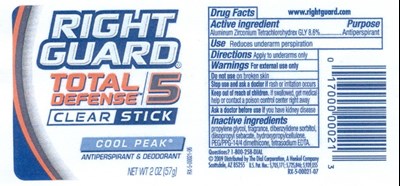Right Guard Cool Peak Label Image (Right Guard Cool Peak)